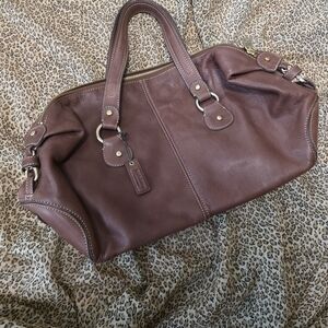 Liz Claiborne Rich Brown Leather Tote